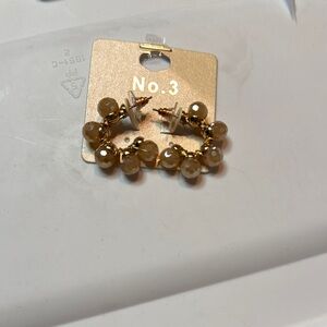 Gold and Brown Minimalist hoop Earrings